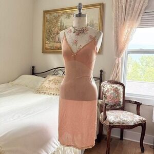 peach slip dress  50s van raalte‎ peach slip dress size 34